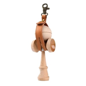 Suport pentru kendama din piele, maro