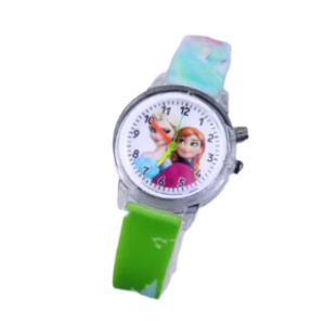 Ceas pentru copii Disney Frozen Elsa & Anna cu luminite, verde