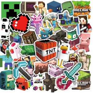 Set 100 stickere Minecraft, diferite caractere