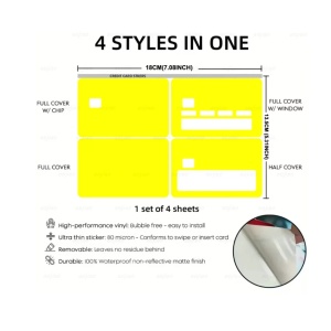 Autocolant decorativ pentru cardul bancar, Labubu, 4 modele, gri - Img 3