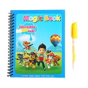Carte de colorat cu apa, reutilizabila, 8 pagini, 4 imagini, Magic Water Book, Paw Patrol