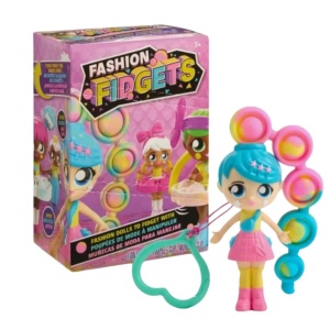 Papusi Pop It, Fashion Fidgets, set mini-dolluri cu functii tactile, multicolor, 7 ani