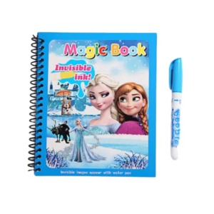 Carte de colorat cu apa, reutilizabila, 8 pagini, 4 imagini, Magic Water Book, Frozen