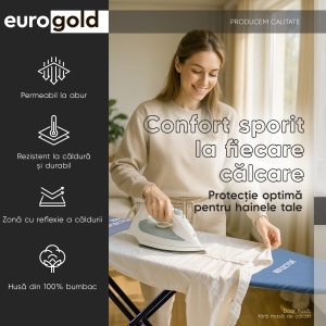 Husa reflector pentu masa de calcat Eurogold Professional Marime XL, 130 x 48 cm - Img 4