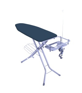 Masa de calcat Eurogold Professional Navi 212, 130 x 48 cm, pliabila, cu suport pentru statia de calcat, suport pentru rufe, priza si suport pentru cablul de alimentare