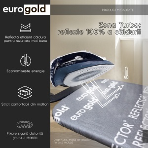 Husa reflector pentru masa de calcat Eurogold Marime M, 120 x42 cm 120 x 38 cm - Img 2
