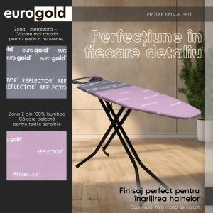 Husa reflector pentru masa de calcat Eurogold Marime M, 120 x42 cm 120 x 38 cm - Img 6