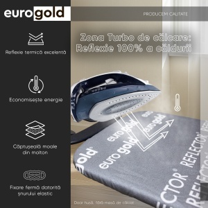 Husa reflector pentu masa de calcat Eurogold Professional Marime XL, 130 x 48 cm - Img 2