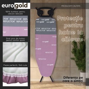 Husa reflector pentru masa de calcat Eurogold Marime M, 120 x42 cm 120 x 38 cm - Img 3