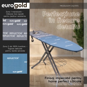 Husa reflector pentu masa de calcat Eurogold Professional Marime XL, 130 x 48 cm - Img 6