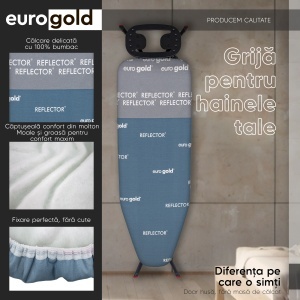 Husa reflector pentu masa de calcat Eurogold Professional Marime XL, 130 x 48 cm - Img 3