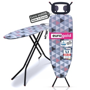 Masa de calcat Eurogold, Perfect metallic D30442B3, 120 X 42 cm, suport pentru fierul de calcat si cablu pentru priza