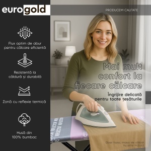 Husa reflector pentru masa de calcat Eurogold Marime M, 120 x42 cm 120 x 38 cm - Img 4