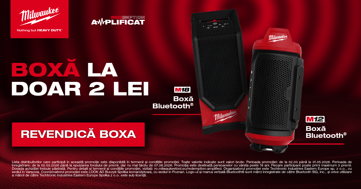Redemption Amplified 2026 – Radio sau Boxa Milwaukee GRATIS | Campanie Oficiala