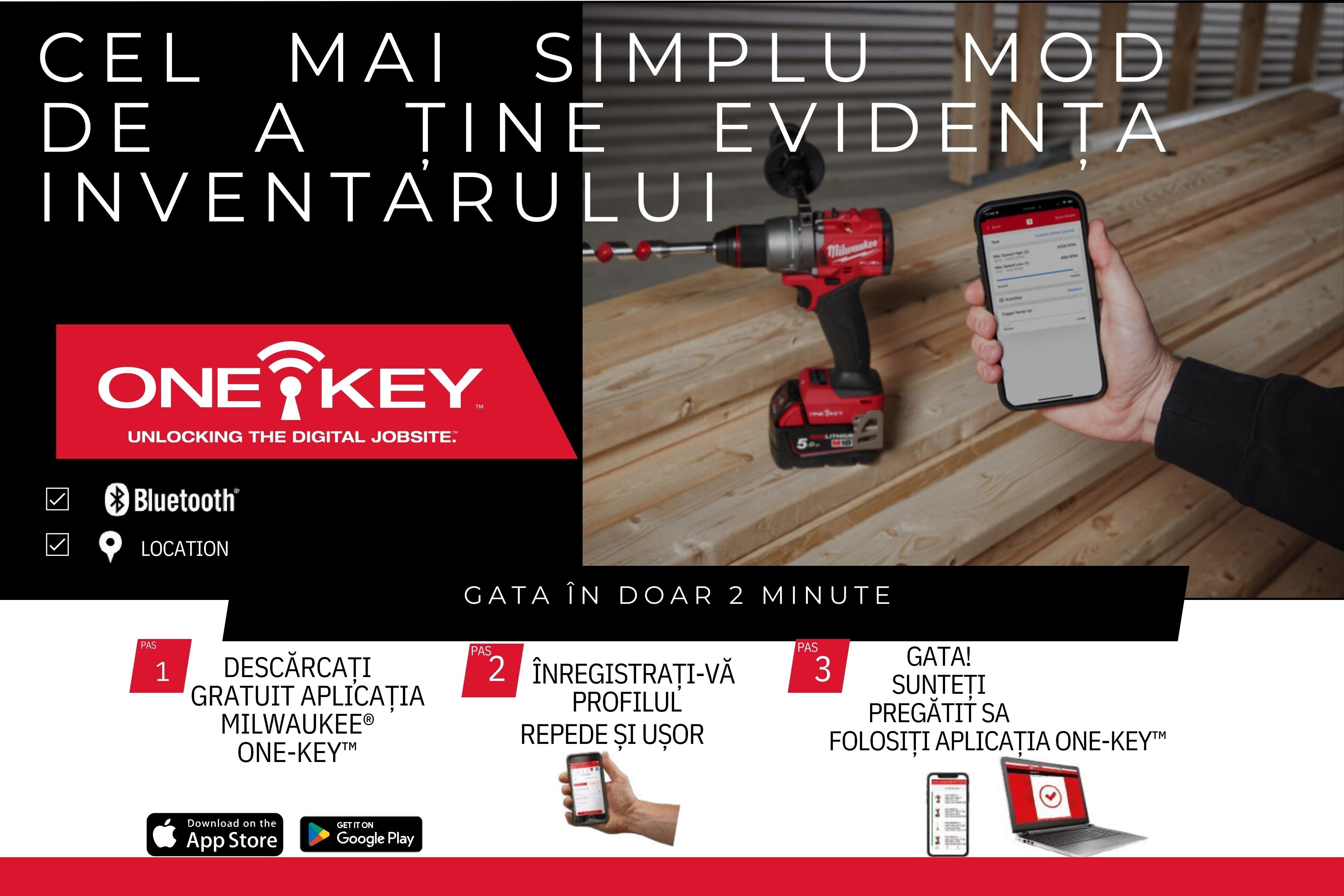 Personalizeaza. Urmareste. Administreaza. Platforma de conectivitate One-Key™ de la Milwaukee iti pune gestionarea santierului in propriile maini