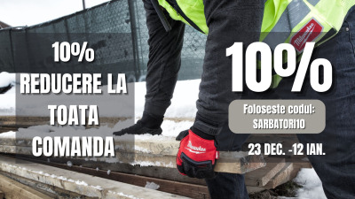 Reduceri de Sarbatori  – 10% Discount la Toata Comanda cu codul SARBATORI10