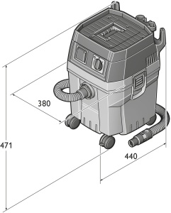 Aspirator umed/uscat Dustex 25 L Set, 1380 W, FEIN, cod 92035060000
