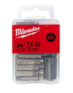 Bit pentru surubelnita TX, TX 10 / 15 / 20 / 25 / 30 / 40, 25 mm, Milwaukee