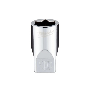 Cap cheie tubulara 1/4'' cu FOUR FLAT, sistem metric, marime 10 mm, lungime 25 mm, Milwaukee, cod 4932478318