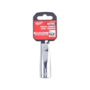 Cheie tubulara 3/8", sistem metric, marime 15 mm, lunga, Milwaukee, cod 4932478359 - Img 2