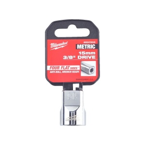 Cheie tubulara standard 3/8", marime 15 mm, diametru 21.3 mm, lungime 28 mm, Milwaukee, cod 4932478345 - Img 2