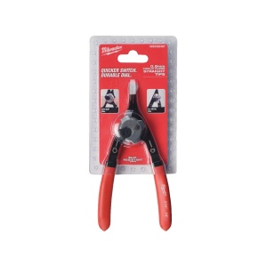 Cleste mic pentru inele de siguranta, drept, int-ext, unghi vf 18 grade, vf 0.9mm, 154 mm lungime, Milwaukee, cod 4932492487 - Img 2
