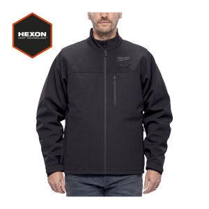 Jacheta neagra premium incalzita M12 HJBL6-0, S-XXXL, tehnologie HEXON, 5 zone de incalzire, Milwaukee