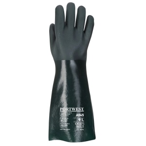 Manusi PVC, dublu impregnate, lungime 45 cm, verzi, Portwest, cod A845GNRXL - Img 2