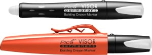 Marker permanent VISOR, alb / galben / albastru / rosu, PICA