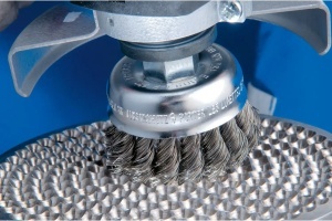 Perie tip oala impletita cu filet M14 pentru polizor unghiular, 65 / 80 mm, sarma otel 0.50 mm, PFERD