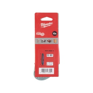 Set 10 benzi abrazive pentru M12 FBFL10, 330x10 mm, granulatie 60, Milwaukee, cod 4932492874 - Img 2