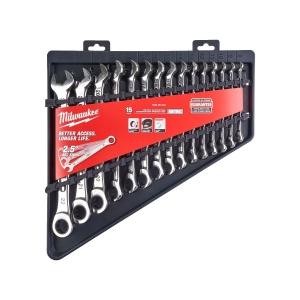 Set 15 chei combinate cu clichet MAX BITE, sistem metric, (1 buc x 8 - 22 mm), Milwaukee, cod 4932464994