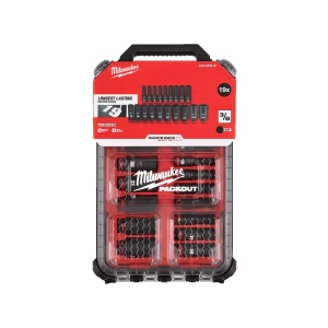 Set 19 chei tubulare lungi 3/8" (6-24 mm) de impact SHOCKWAVE IMPACT DUTY in organizator mic PACKOUT, Milwaukee, cod 4932480946 - Img 2
