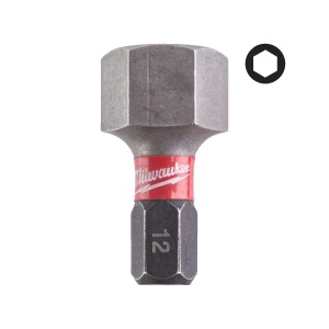 Set 2 Biti HEX pentru surubelnite SHOCKWAVE™ IMPACT DUTY HEX 12x25 mm Milwaukee, cod 4932430900