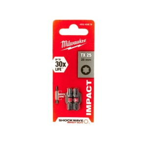 Set 2 biti pentru surubelnite SHOCKWAVE IMPACT DUTY, TX25 x 25 mm, Milwaukee, cod 4932430879 - Img 2