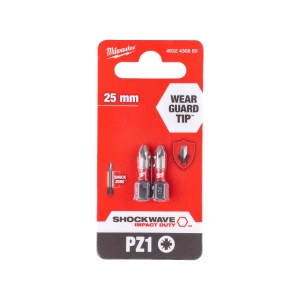 Set 2 Biti PZ pentru surubelnite SHOCKWAVE IMPACT DUTY PZ1x25 mm Milwaukee, cod 4932430860 - Img 2