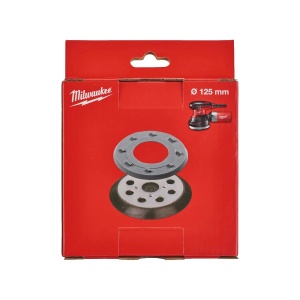 Set 2 placi de slefuit pentru ROS125E, diametru 125 mm, 8 orificii, cu inel din cauciuc de schimb, Milwaukee, cod 4932430091