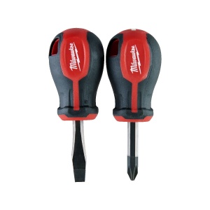 Set 2 surubelnite TRI-LOBE STUBBY, PZ2 x 45mm / SL6.5 x 45mm, tija cilindrica, Milwaukee, cod 4932471810