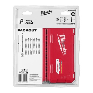 Set 25 burghie SHOCKWAVE HSS-TIN RED HEX 1/4" din titan pentru metal, 2-13 mm, Milwaukee, cod 4932500420 - Img 4