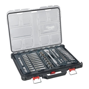 Set 63 chei tubulare 1/4" si 1/2", organizator ingust PACKOUT, Milwaukee, cod 4932493661