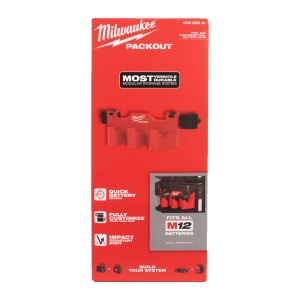 Suport lateral pentru acumulatori M12 PACKOUT, capacitate 3 bucati, Milwaukee, cod 4932498646 - Img 8