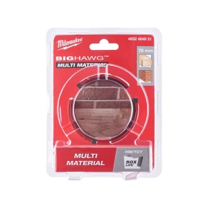 Carota BIG HAWG multi material, diametru 76 mm, adancime max 60 mm, 3 dinti, Milwaukee, cod 4932464931 - Img 2