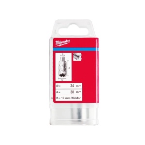 Carota HSS cu prindere Weldon de 19 mm, 34x30 mm, Milwaukee, cod 4932371743 - Img 2