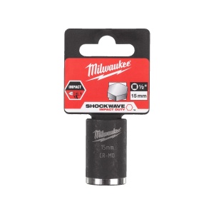 Cheie tubulara de impact Milwaukee SHOCKWAVE 1/2", scurta, 15 mm, Milwaukee, cod 4932478040 - Img 2