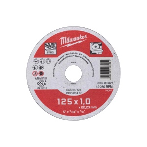Disc debitare metal SCS 41 / 125 x 1 x 22 mm, seria contractanti, Milwaukee, cod 4932451477