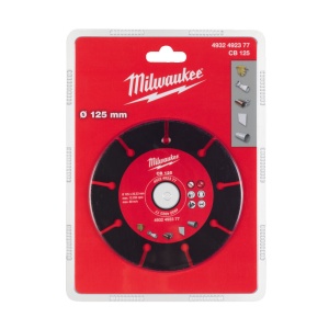 Disc diamantat cu carbura CB 125 mm, diametru interior disc 22.23 mm, Milwaukee, cod 4932492377 - Img 2