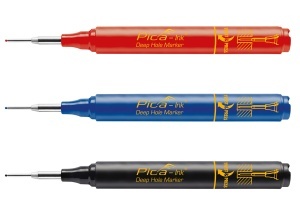 Marker permanent Ink Deep Hole, 1.5 mm, negru / albastru / rosu, PICA