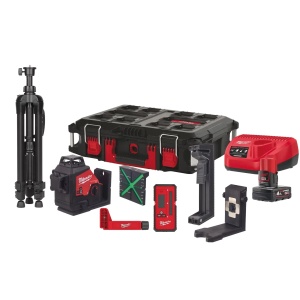 Nivela laser M12 3PLKIT-401P verde 360° cu 3 planuri, Milwaukee, cod 4933478960