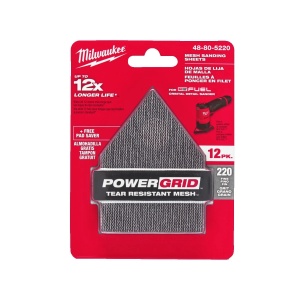 Set 12 foi de slefuit tip plasa pentru M12 FDSS, 67 x 92 mm, granulatie 220 + protectie, Milwaukee, cod 48805220 - Img 2