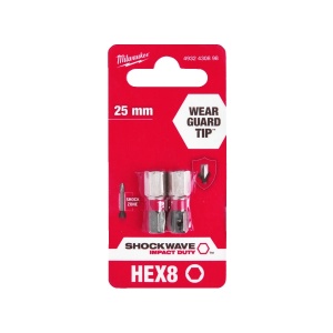 Set 2 Biti HEX pentru surubelnite SHOCKWAVE™ IMPACT DUTY HEX 8x25 mm Milwaukee, cod 4932430898 - Img 2